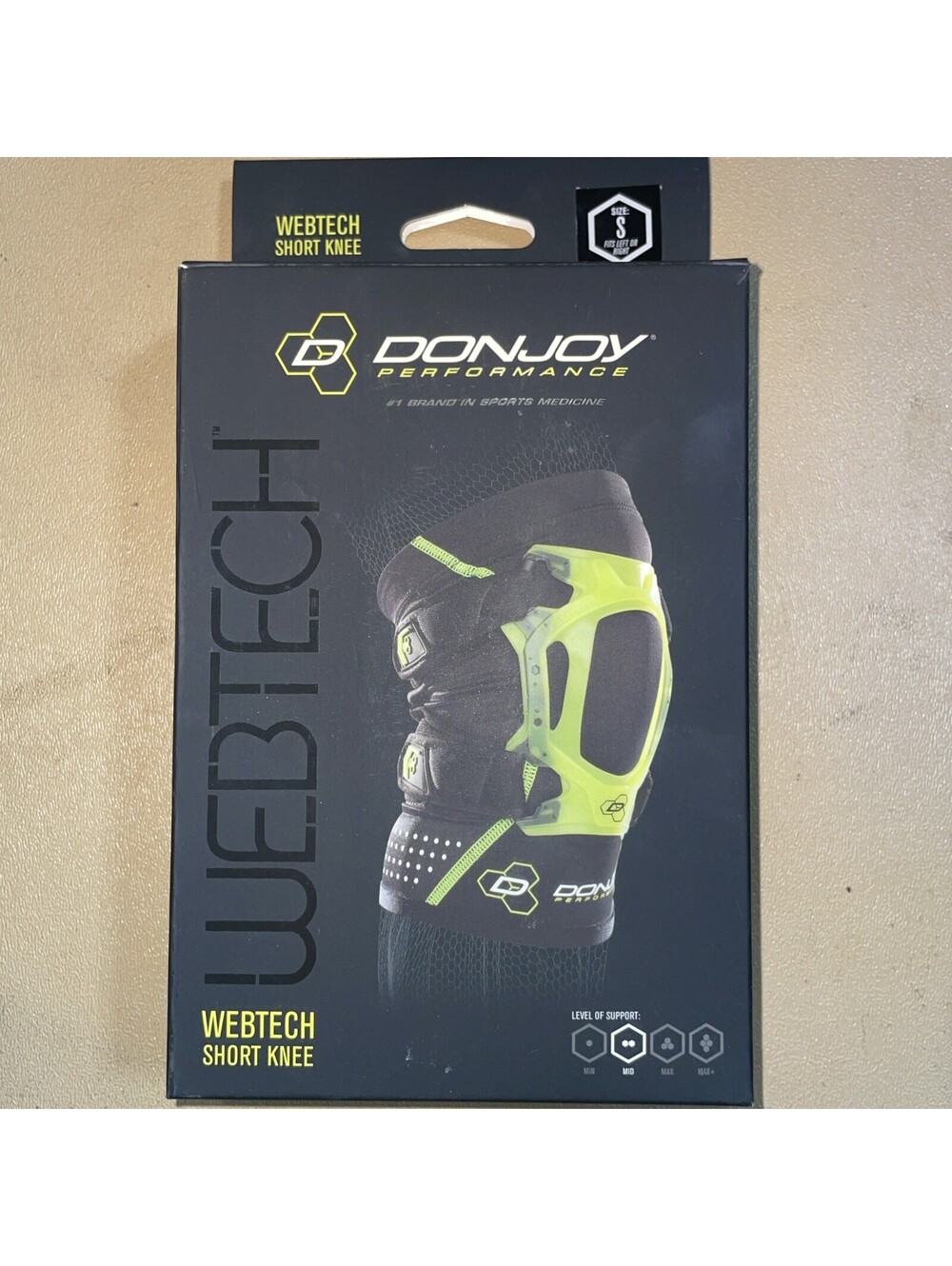 DONJOY PERFORMANCE Webtech Short Knee Brace (Slime Green, Small)